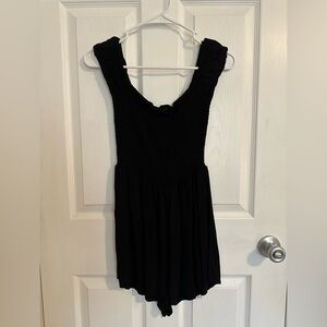 Black Ribbed Romper